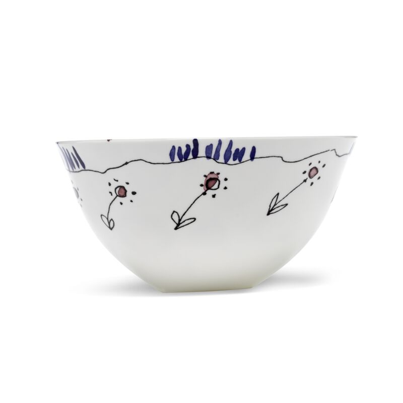 Marni Midnight Flowers Medium Serving Bowl - Anemone Milk image number 1